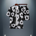 GLORI STAR Men Printed Black Night Suit Set
