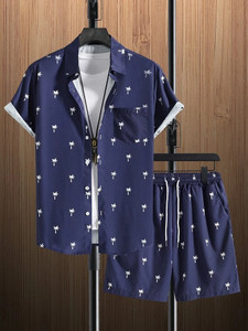 glori star men night suit set blue printed
