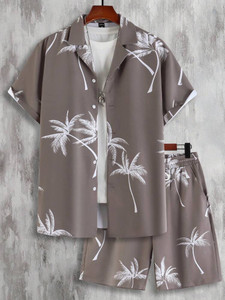 glori star men night suit set brown printed