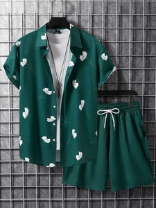 glori star men night suit set green printed