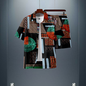 glori star men printed multicolor night suit set