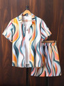 GLORI STAR Men Printed Multicolor Night Suit Set