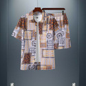 GLORI STAR Men Printed Orange Night Suit Set
