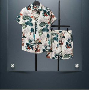 glori star men printed red night suit set