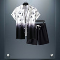 GLORI STAR Men Printed White, Black Night Suit Set