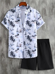 glori star men printed white night suit set