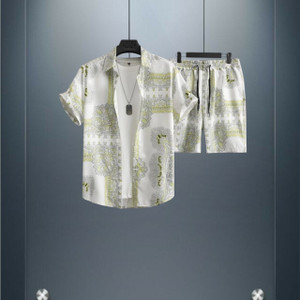 glori star men printed white night suit set