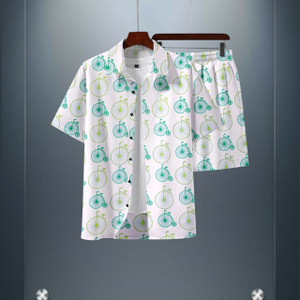 glori star men printed white night suit set