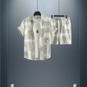 GLORI STAR Men Printed White Night Suit Set