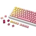 Glorious Grapefruit PBT Keycaps Set (Pink & Yellow) 143 Cute Custom Keycaps, Cherry MX Profile, Pastel, Low-Profile Dye-Sub for Mechanical Gaming Keyboards (60%, TKL, Full Size) Incl Mac Keys (191)