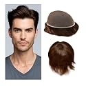 Full Lace Men's Toupee 10x7– Handcrafted with 100% European Human Hair | 0.03mm Transparent Lace | Ultra-Soft, Natural Hair Replacement System (Dark Brown)
