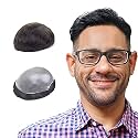 0.03 mm Transparent Poly Hair System for Men | Ultra Thin Skin Base Toupee | 100% Silky Soft Human Hair | Realistic Scalp Appearance | Undetectable Natural Look | 8x5, Dark Brown