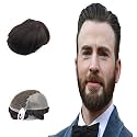 Ultra Thin Q6 Undetectable Front Hairline Patch for Men 100% Natural Silky and Soft Human Hair Proper Ventilation Hair Toupee Swiss Lace System (Natural Brown, 9x7)