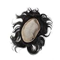 Silk Base Hair Patch for Men, Premium 100% Remy Human Hair Wig with Real Scalp Look, Natural BROWN Men’s Toupee/Hair System (7x5)
