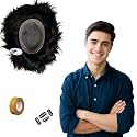 8x6 USA SUPER MONO Hair Patch | 100% Silky and Soft Human Hairs | Natural and Real Look Monofilament Toupee | Easy Fix Clips, Tape or Glue | Dark Brown |