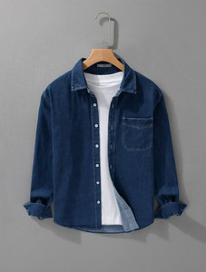 GLORISTAR Men Solid Casual Blue Shirt