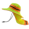 Glory Max High Visibility Reflective Work Safety Bucket Hat Cap Mesh Neck Flap