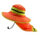 Glory Max High Visibility Reflective Work Safety Bucket Hat Cap Mesh Neck Flap