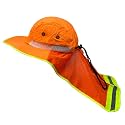 Glory Max High Visibility Reflective Work Safety Bucket Hat Cap Mesh Neck Flap