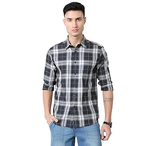 GLORYBOYZ Mens Full Sleeve Checkered Casual Cotton