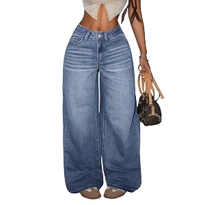 Glossia Denim Baggy Jeans for Woman