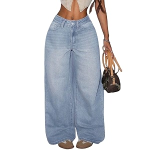 Glossia Denim Baggy Jeans for Woman