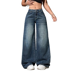 Glossia Denim Baggy Jeans for Woman