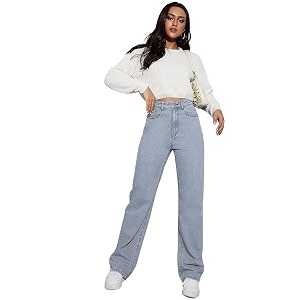 Glossia Denim Baggy Jeans for Women