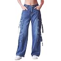 Glossia Fashion Denim Blue Women Cargo Jeans