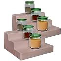 Glossy Finished Home and Office Plastic Organizer Stand (Cream) (Durable, Mutlipurpose, convient, 3 Step Storage)(Pack of 2)