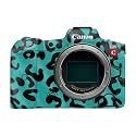 Glossy Glitter Camera Skin Compatible with Canon EOS R5C (2022) - Teal Leopard - Premium 3M Vinyl Protective Wrap Decal Cover - Easy to Apply | Crafted in the USA by MightySkins