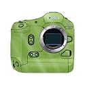 Glossy Glitter Camera Skin Compatible with Canon EOS R1 (2024) - Solid Lime Green - Premium 3M Vinyl Protective Wrap Decal Cover - Easy to Apply | Crafted in the USA by MightySkins