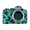 Glossy Glitter Camera Skin Compatible with Canon EOS R6 Mark III (2025) - Teal Leopard - Premium 3M Vinyl Protective Wrap Decal Cover - Easy to Apply | Crafted in the USA by MightySkins