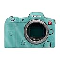 Glossy Glitter Camera Skin Compatible with Canon EOS R5C (2022) - Solid Turquoise - Premium 3M Vinyl Protective Wrap Decal Cover - Easy to Apply | Crafted in the USA by MightySkins