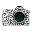 Glossy Glitter Camera Skin Compatible with Canon EOS R5C (2022) - Snow Leopard Print - Premium 3M Vinyl Protective Wrap Decal Cover - Easy to Apply | Crafted in the USA by MightySkins