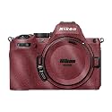 Glossy Glitter Camera Skin Compatible with Nikon Z5 II (2025) - Solid Burgundy - Premium 3M Vinyl Protective Wrap Decal Cover - Easy to Apply | Crafted in the USA by MightySkins