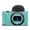 Glossy Glitter Camera Skin Compatible with Sony ZV-1 Mark II (2023) - Solid Turquoise - Premium 3M Vinyl Protective Wrap Decal Cover - Easy to Apply | Crafted in the USA by MightySkins