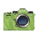 Glossy Glitter Camera Skin Compatible with Sony Alpha 9 III (2024) - Solid Lime Green - Premium 3M Vinyl Protective Wrap Decal Cover - Easy to Apply | Crafted in the USA by MightySkins