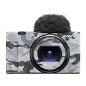 Glossy Glitter Camera Skin Compatible with Sony ZV-1 Mark II (2023) - Gray Camouflage - Premium 3M Vinyl Protective Wrap Decal Cover - Easy to Apply | Crafted in the USA by MightySkins
