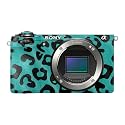 Glossy Glitter Camera Skin Compatible with Sony A6700 Mirrorless Camera (2023) - Teal Leopard - Premium 3M Vinyl Protective Wrap Decal Cover - Easy to Apply | Crafted in the USA by MightySkins