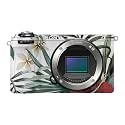 Glossy Glitter Camera Skin Compatible with Sony A6700 Mirrorless Camera (2023) - Tropical Hibiscus - Premium 3M Vinyl Protective Wrap Decal Cover - Easy to Apply | Crafted in the USA by MightySkins