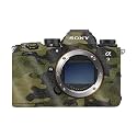 Glossy Glitter Camera Skin Compatible with Sony Alpha 9 III (2024) - Green Camouflage - Premium 3M Vinyl Protective Wrap Decal Cover - Easy to Apply | Crafted in the USA by MightySkins