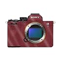 Glossy Glitter Camera Skin Compatible with Sony Alpha A7 Mark V (2025) - Solid Burgundy - Premium 3M Vinyl Protective Wrap Decal Cover - Easy to Apply | Crafted in the USA by MightySkins