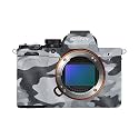 Glossy Glitter Camera Skin Compatible with Sony Alpha A7 Mark V (2025) - Gray Camouflage - Premium 3M Vinyl Protective Wrap Decal Cover - Easy to Apply | Crafted in the USA by MightySkins