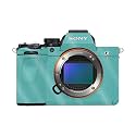 Glossy Glitter Camera Skin Compatible with Sony Alpha A7 Mark V (2025) - Solid Turquoise - Premium 3M Vinyl Protective Wrap Decal Cover - Easy to Apply | Crafted in the USA by MightySkins