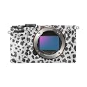 Glossy Glitter Camera Skin Compatible with Sony A7C Mark II (2023) - Snow Leopard Print - Premium 3M Vinyl Protective Wrap Decal Cover - Easy to Apply | Crafted in the USA by MightySkins