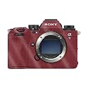 Glossy Glitter Camera Skin Compatible with Sony Alpha 9 III (2024) - Solid Burgundy - Premium 3M Vinyl Protective Wrap Decal Cover - Easy to Apply | Crafted in the USA by MightySkins