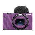 Glossy Glitter Camera Skin Compatible with Sony ZV-1 Mark II (2023) - Solid Purple - Premium 3M Vinyl Protective Wrap Decal Cover - Easy to Apply | Crafted in the USA by MightySkins