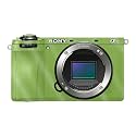 Glossy Glitter Camera Skin Compatible with Sony A6700 Mirrorless Camera (2023) - Solid Lime Green - Premium 3M Vinyl Protective Wrap Decal Cover - Easy to Apply | Crafted in the USA by MightySkins