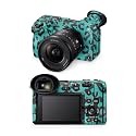 Glossy Glitter Camera Skin Compatible with Sony FX2 Digital Camera (2025) - Teal Leopard - Premium 3M Vinyl Protective Wrap Decal Cover - Easy to Apply | Crafted in the USA by MightySkins
